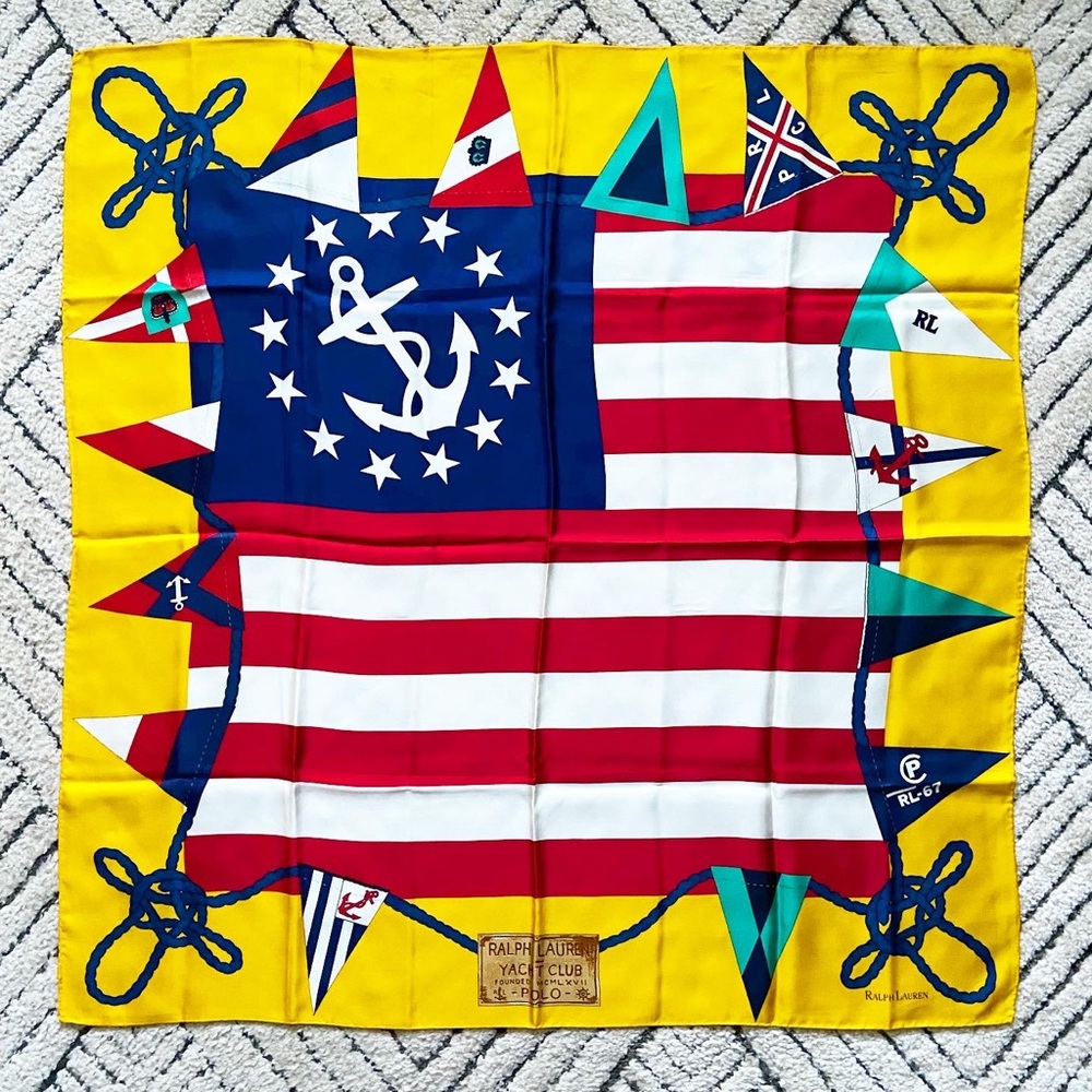 Rare Polo Ralph Lauren Sailing Silk Scarves, Size is 35